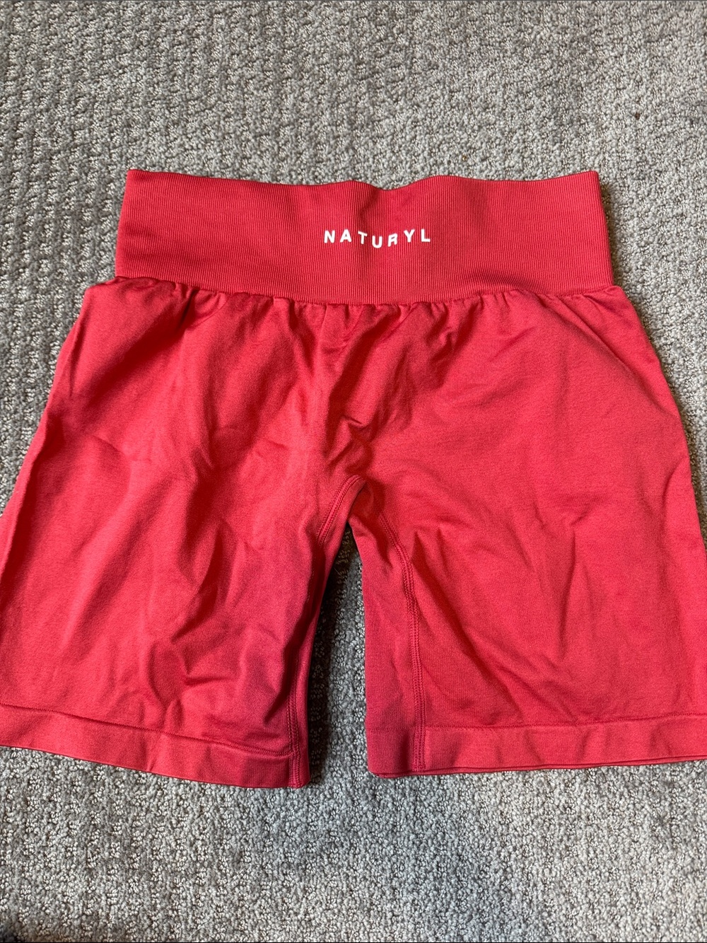 Naturyl High-Waist Red Bike Shorts